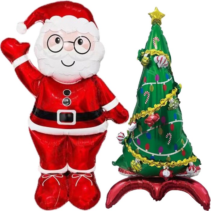 루이스 크리스마스 대형 스탠딩풍선 산타 은박풍선 세트, 1세트, A타입