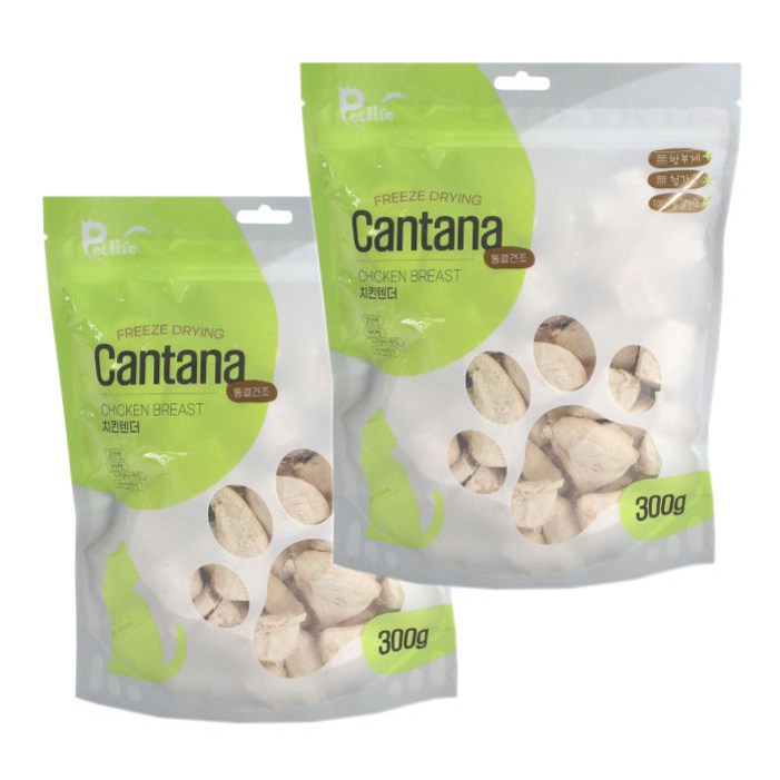 펫라이프 칸타나 동결건조 치킨텐더300g x2개, 2개, 300g