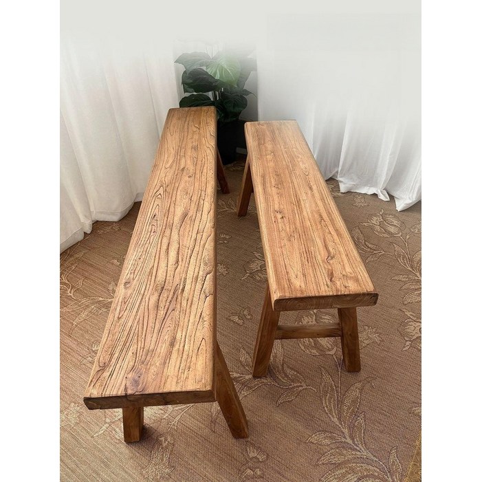 오네어 벤치 빈티지 스툴 카페 통나무 의자 느릅나무 원목 야외 인테리어 긴의자