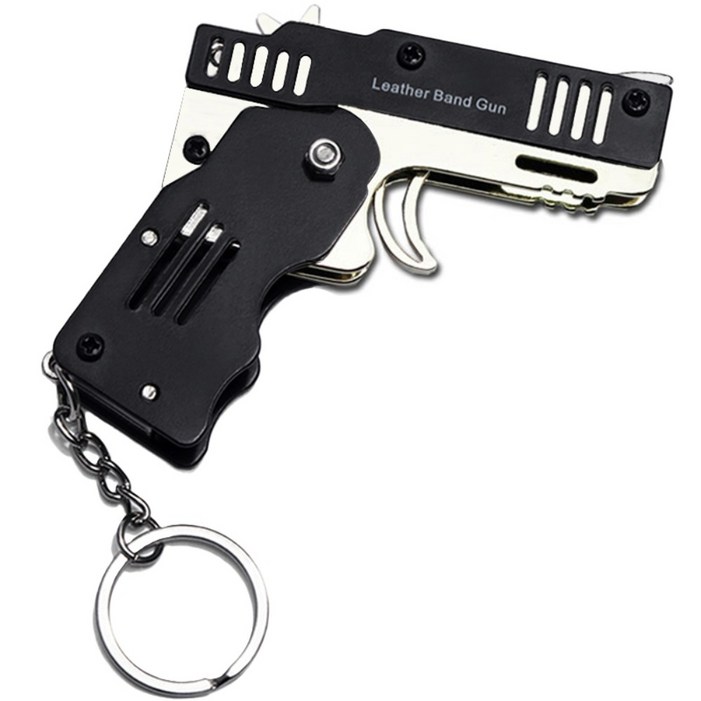 아이디어 고무줄 총 발사기 키링