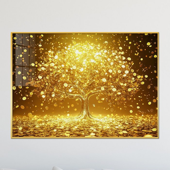 아트블루 돈들어오는 황금나무 액자 풍수 인테리어 소품 거실 그림 돈나무 재물운