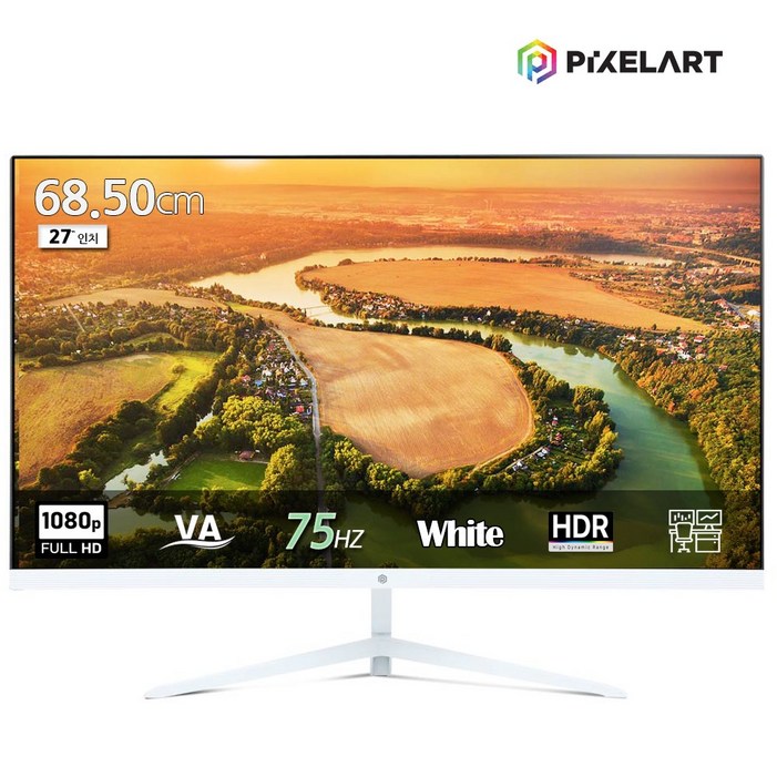 픽셀아트 PIXELART PA2730W 화이트 75Hz FHD VA 27형 모니터 일반, 68.58cm, PA2730W일반