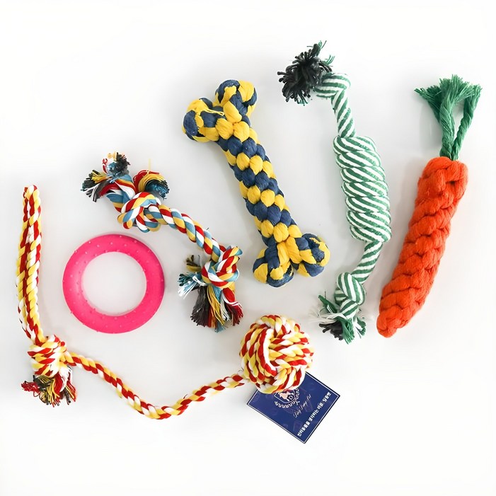 딩동펫 반려동물 캐롯 로프 실타래 장난감 6종 세트