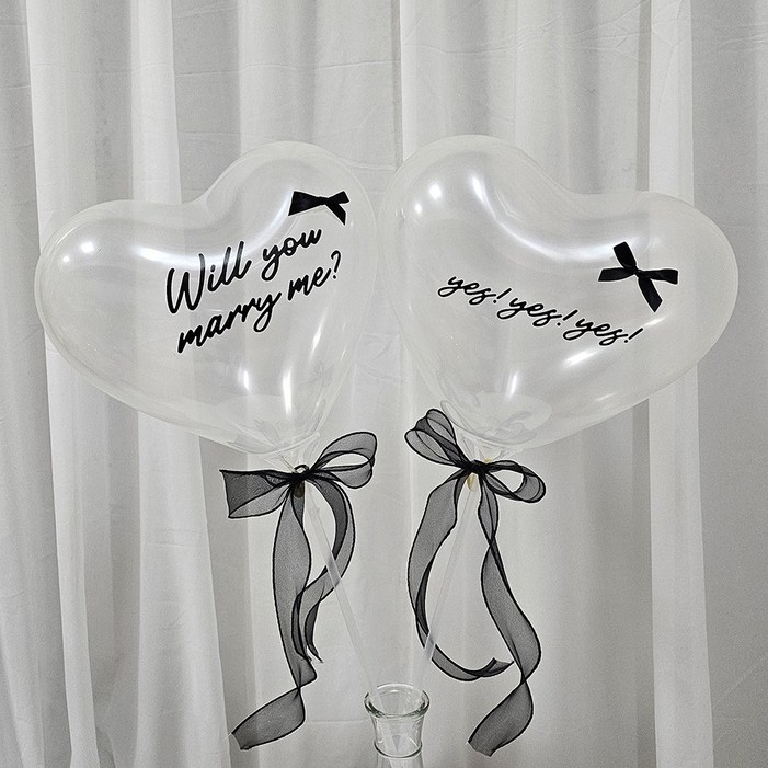 올리브파티 프로포즈 윌유메리미 하트 풍선 세트 셀프 웨딩 촬영 소품