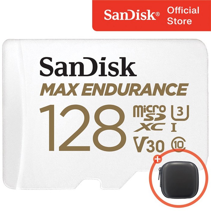 샌디스크 Max Endurance 블랙박스 마이크로 SD 카드 메모리 케이스, 128GB, 1개 샌디스크 Max Endurance 블랙박스 마이크로 SD 카드 메모리 케이스, 128GB, 1개