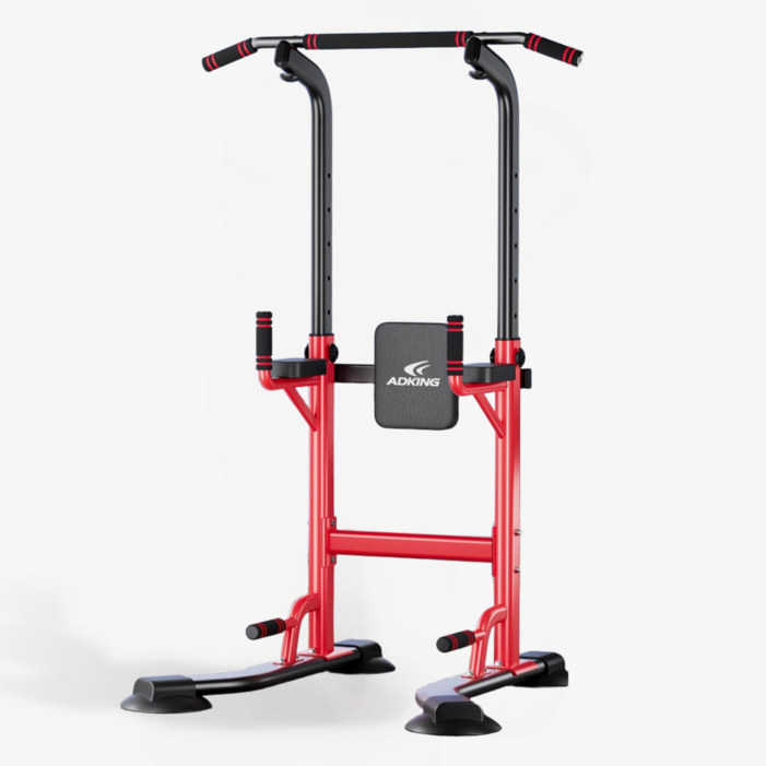 맥스코어 치닝디핑 딥스 운동기구 턱걸이 바풀 풀업바 홈트 풀업 철봉 실내 딥스바 가정용, 레드블랙