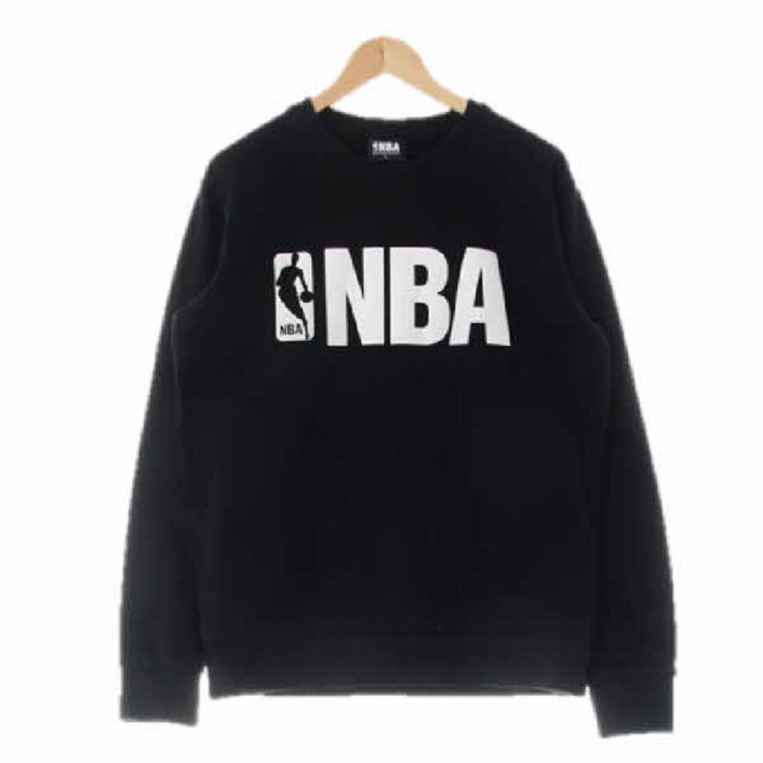 5262 NBA스포츠 블랙 프린팅 면 빅로고크루넥맨투맨 [L]