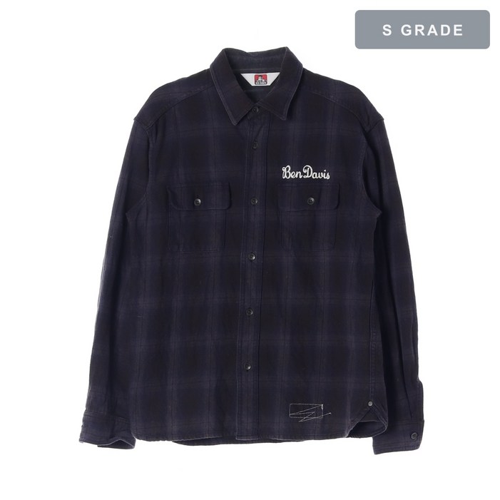BEN DAVIS 벤 데이비스 자수 로고 체크 셔츠 MANXS