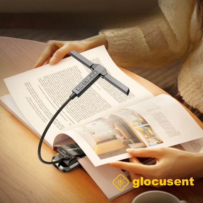 휴대용 독서등 북라이트 집게 무선 침대 독서 조명 스탠드 glocusent A23