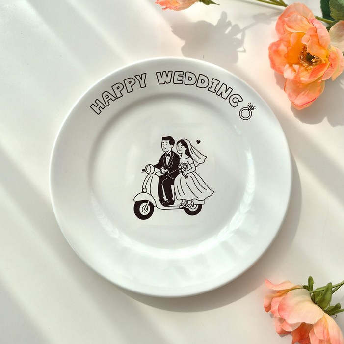 주문제작접시 결혼기념일 결혼 선물 신혼부부 집들이 웨딩 프로포즈 도자기 접시