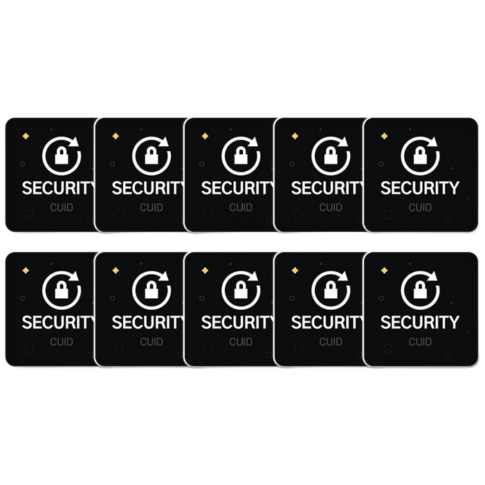 CUID PVC 스티커 태그 MCT RFID 도어락 공동현관 복사 스마트폰 10개 세트, 10개, 02. 25X25 사각 PVC 블랙 디자인No.2P