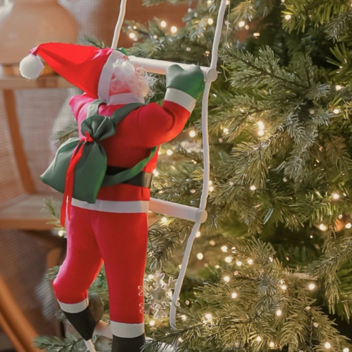 크리스마스 사다리 산타 인형 트리 벽 장식 소품, 1개, 클래식
