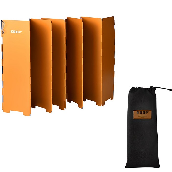 KEEP 캠핑 알루미늄 10단 접이식 버너 바람막이  전용 파우치