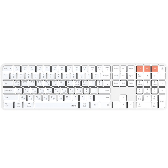 아이노트 호환 멀티페어링 충전식 블루투스 무선키보드, 일반형, 화이트, KP100RB