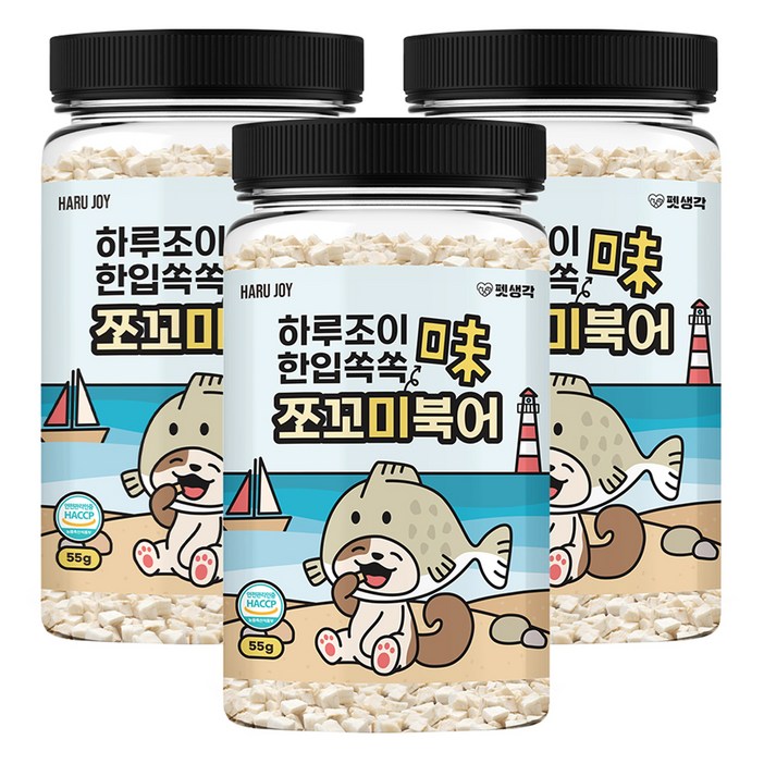 펫생각 강아지 하루조이 한입쏙쏙 쪼꼬미닭 간식, 북어, 55g, 3개