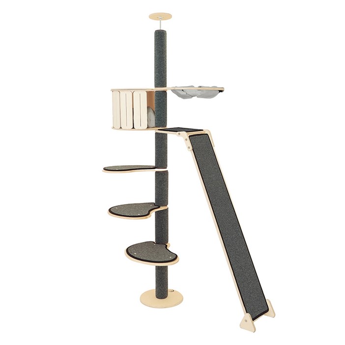 캣츠드림 고양이 놀이와 휴식의 공존 하우스 앤 슬라이드형 캣폴 세트 004 대 B형