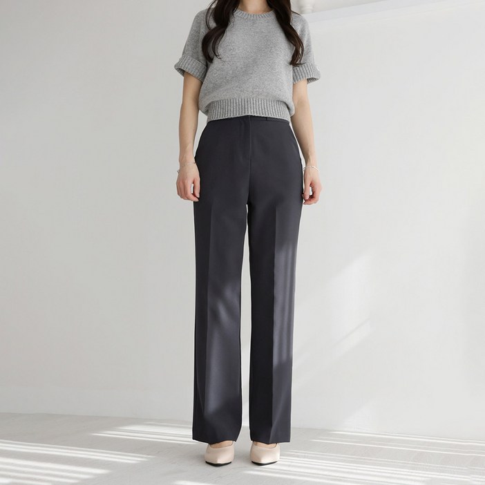 앤드스타일 여성용 숏롱 기장 스판 일자핏 슬랙스 264346