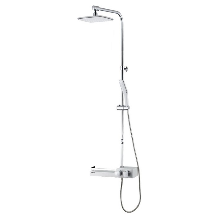 두진 선반형 해바라기샤워기 레인샤워수전 WT3000N 방문설치, 화이트, 1개