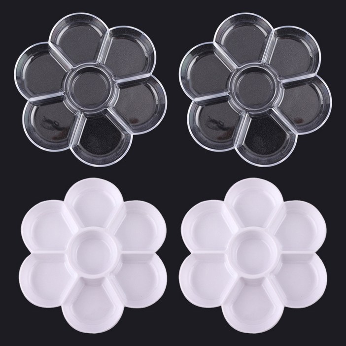 제이제이 물감 유화 아크릴 팔레트 화이트 2p  투명 2p 세트, 1세트, 7칸