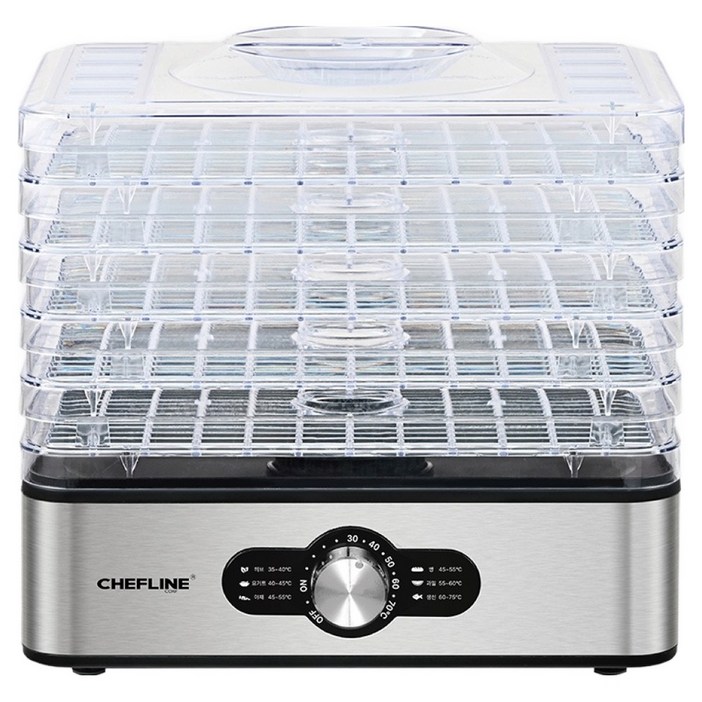 셰프라인 컴팩트 5단 높이조절 다이얼 방식 식품건조기 CLKYFD558H 투명, CLKYFD558H