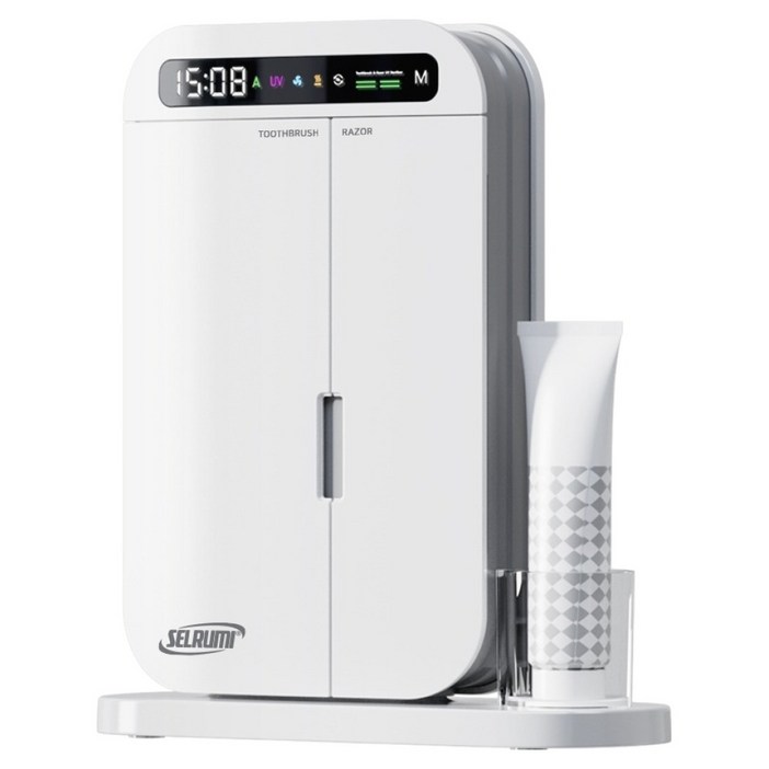 셀루미 케어밀리 24시간 자동화 살균 건조 스탠드 벽걸이형 스마트 칫솔 살균기, SELTSD580AT, 매트 화이트