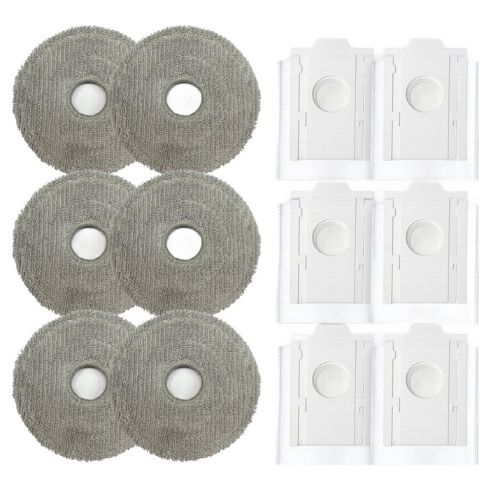 멋진공간 삼성 비스포크 Ai 스팀 제트봇 호환 먼지봉투 6p + 물걸레 6p 소모품 세트, 1세트, 단일상품