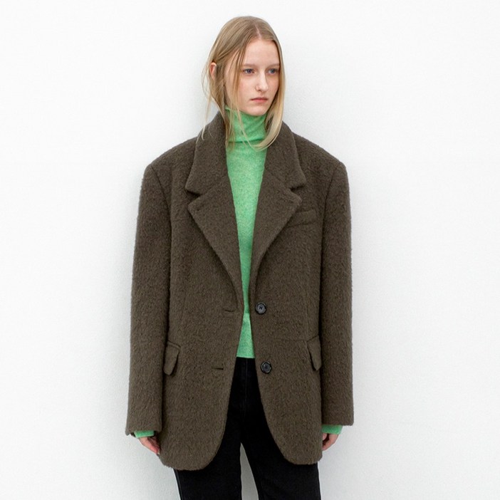 아틀리에나인 여성용 헤어리 울 오버사이즈 자켓 JK3053