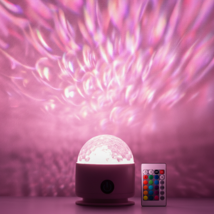 IRENE 무선 회전형 16컬러 프로젝터 무드등  리모컨 세트, 별