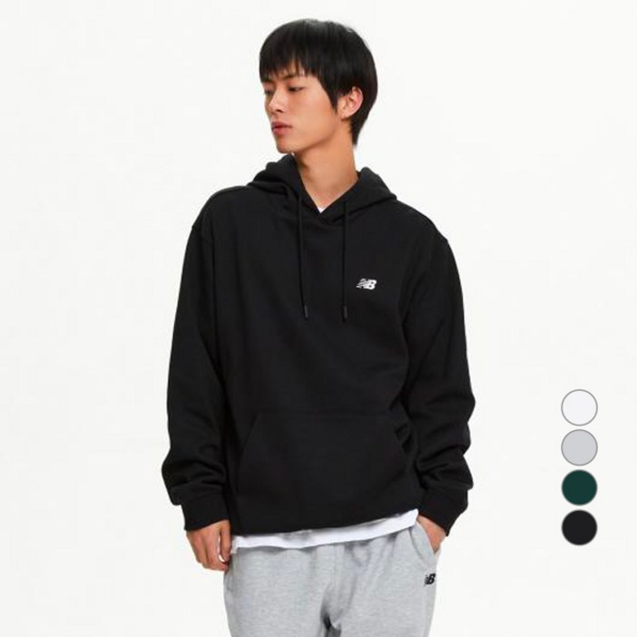 뉴발란스 남성용 유니 에센셜 스몰로고 후드티 NBN0F11203