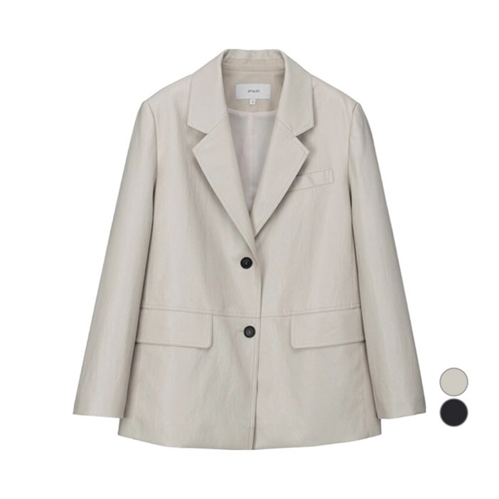 온앤온 여성용 오버핏 레더 자켓