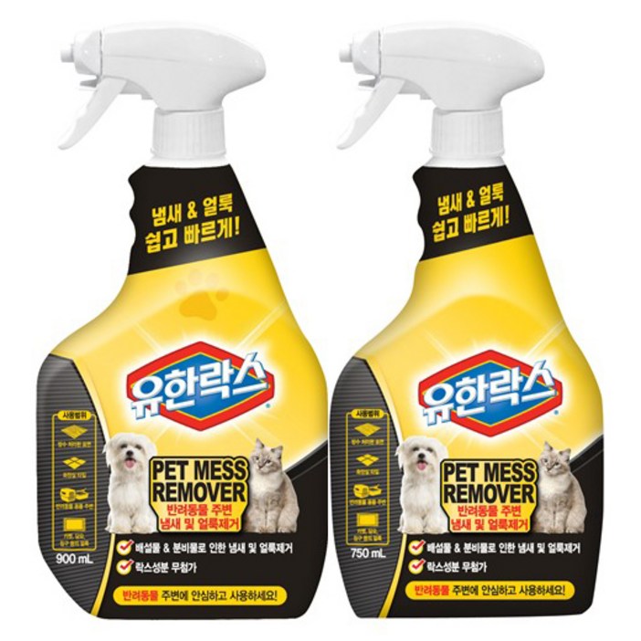 유한락스 펫 메스 리무버 탈취제 900ml  750ml