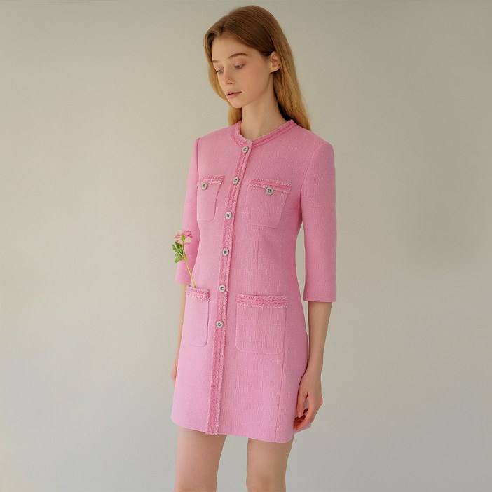 온앤온 여성용 트위드 미니 원피스