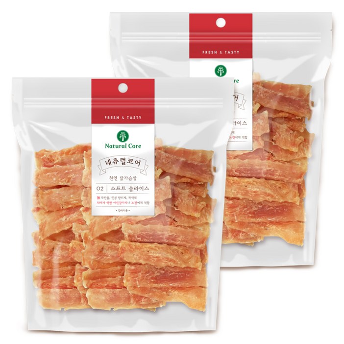 네츄럴코어 강아지 치킨 소프트 슬라이스 간식, 닭, 400g, 2개
