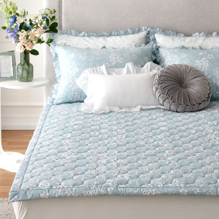 로라애슐리 제노아 60수 아사면 논슬립 패드, 블루, 1개