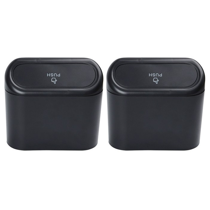 코히모 차량용 원터치 휴지통 5W0111, 블랙, 2개