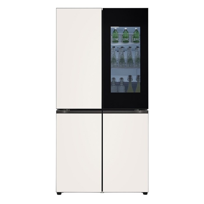 [색상선택형] LG전자 오브제 디오스 노크온 4도어 냉장고 글라스 방문설치