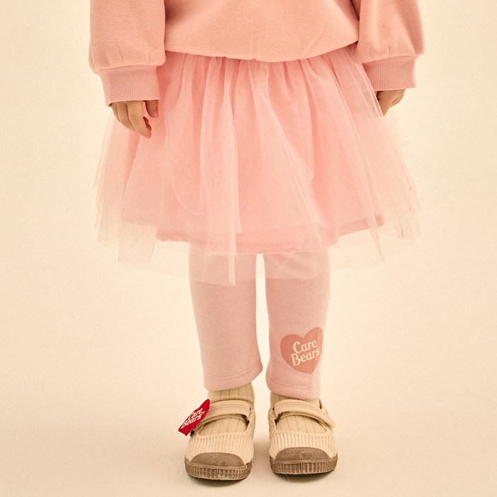 케어베어 여아용 밍크기모 캉캉 샤 보온 스커트 레깅스