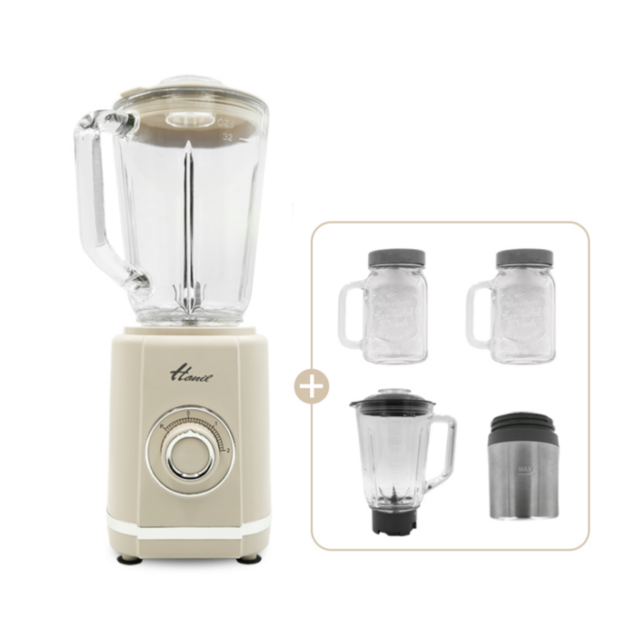 한일 올인원 블렌더믹서기 글라스 다용도 고속 믹서 분쇄기, 베이지