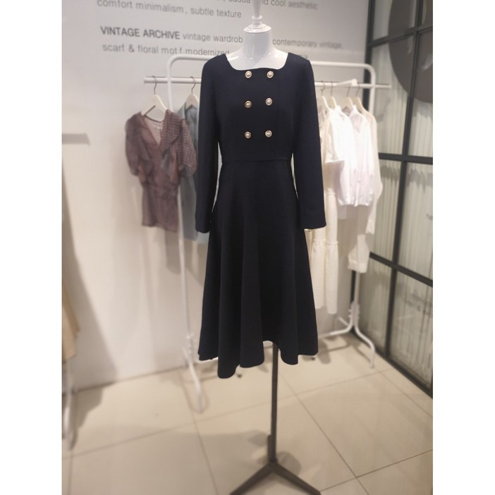 [듀엘] DEWE 단아한 스퀘어넥 롱 원피스 D231MSE019  NC일산