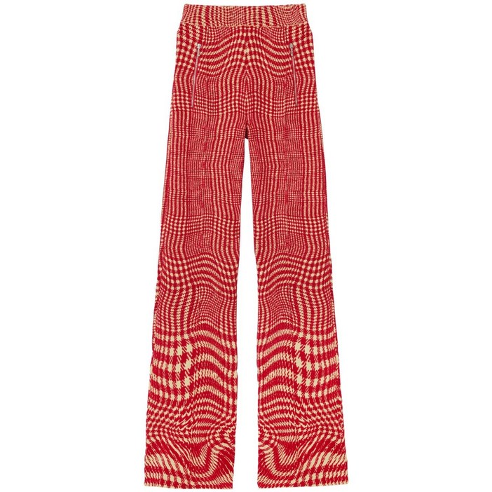 버버리 와프 하운즈투스 패턴 플레어 팬츠