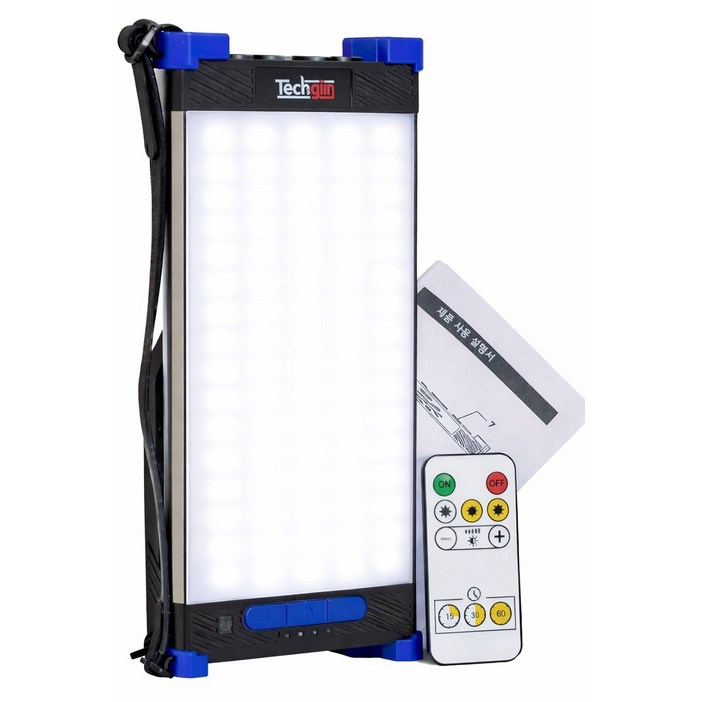 크기  대 테크진 충전식 LED캠핑랜턴 국내디자인 4천루멘스 30000mAh 밝기 조절 특대용량 배터리 리모콘 조정 텐트 차박 야외 라이트 작업등, 1개, Dark Blue