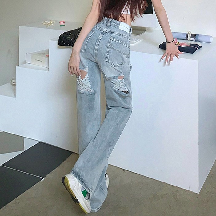 대박난박양 콜린 디스트로이드 와이드 청바지 대박난박양 콜린 디스트로이드 와이드 청바지