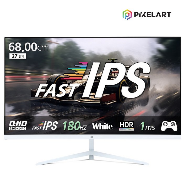 댓글이벤트픽셀아트 PIXELART PAQ2718W 화이트 무결점 QHD 180Hz FastIPS 게이밍 모니터, 68cm, PAQ2718W