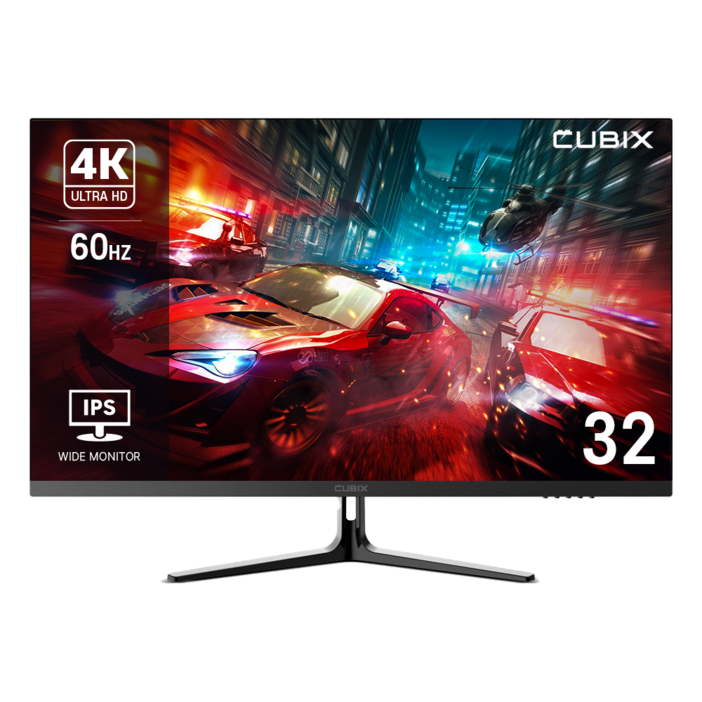 큐빅스 IPS 패널 81.28cm 32인치 컴퓨터 모니터 4K UHD 고해상도 내장스피커 게이밍 사무용 CX-320U60 벽걸이 모니터암 사용가능