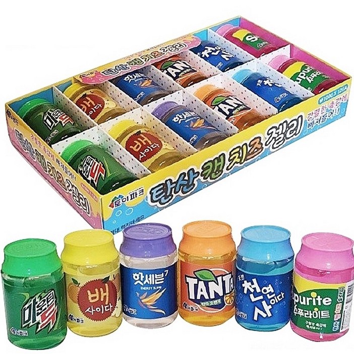 탄산 캔 치즈젤리몬스터 6개세트 액괴 캔모양 학급 선물 어린이날 크리스마스 단체 젤리괴물 액체괴물 학급 선물 대용량