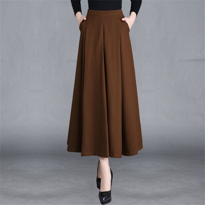 besteffie 여성 고급스러운 봄가을 와이드 팬츠 스커트 하이웨이스트 편안한 빅사이즈 데일리룩 여자 치마 바지 Q55