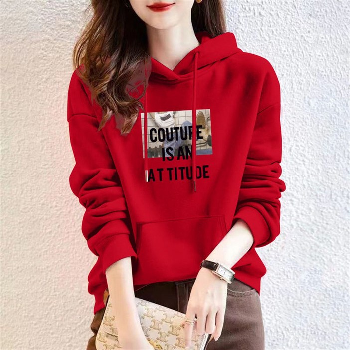 besteffie 심플한 스타일 여성용 후드 티셔츠 봄 가을 간절기 신상 캐주얼 데일리룩 긴팔 티셔츠 JX55