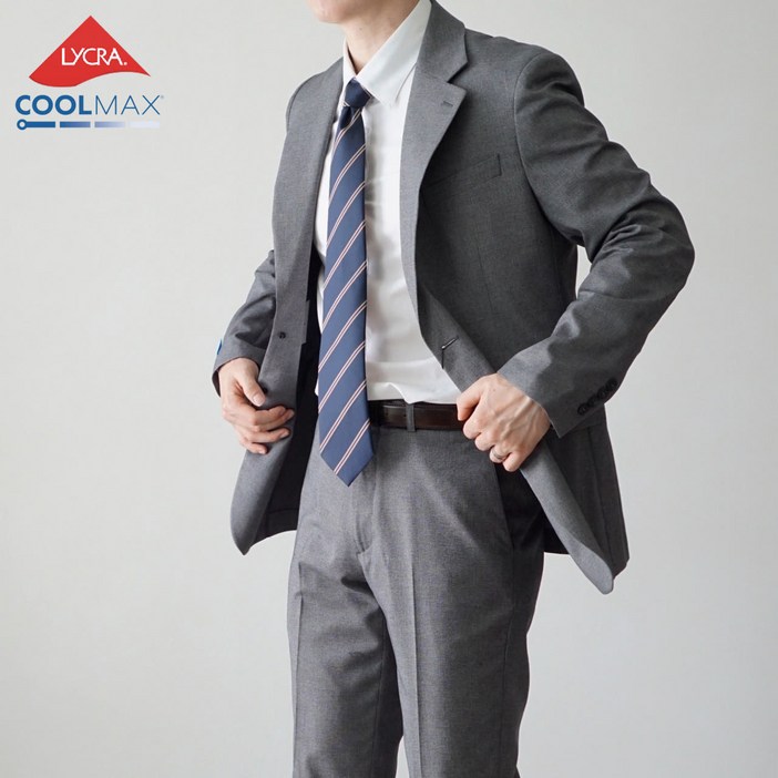 테일러드 라이크라쿨맥스 남자여름정장 그레이 시원한 수트셋업 빅사이즈 양복