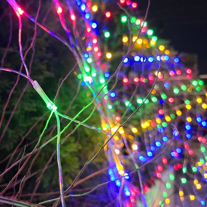 크리스마스 LED 24V 그물전구 256구 잔디 나무 캠핑 줄 야외 트리 전구 1분설치, 칼라, 7개