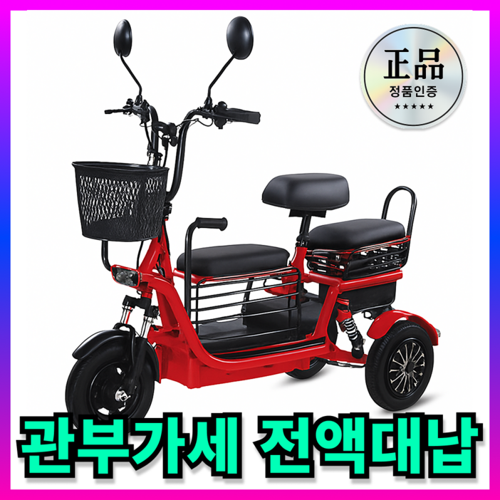 디즈센즈 안전한 노인전동차 삼륜전동차 어르신전동카트 간편조작 노인용 배터리탈부착 효도선물